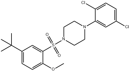 4-tert-butyl-2-{[4-(2,5-dichlorophenyl)-1-piperazinyl]sulfonyl}phenyl methyl ether Structure