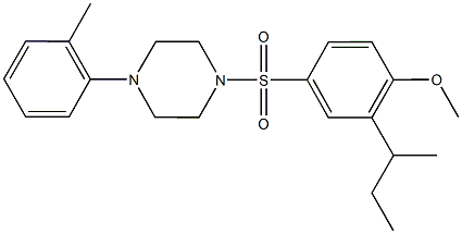 2-sec-butyl-4-{[4-(2-methylphenyl)-1-piperazinyl]sulfonyl}phenyl methyl ether Struktur