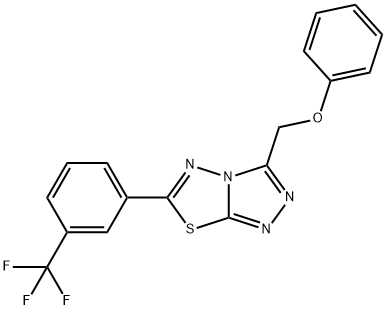phenyl {6-[3-(trifluoromethyl)phenyl][1,2,4]triazolo[3,4-b][1,3,4]thiadiazol-3-yl}methyl ether Struktur
