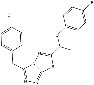 1-[3-(4-chlorobenzyl)[1,2,4]triazolo[3,4-b][1,3,4]thiadiazol-6-yl]ethyl 4-fluorophenyl ether Struktur