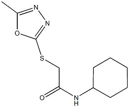 N-cyclohexyl-2-[(5-methyl-1,3,4-oxadiazol-2-yl)sulfanyl]acetamide Structure