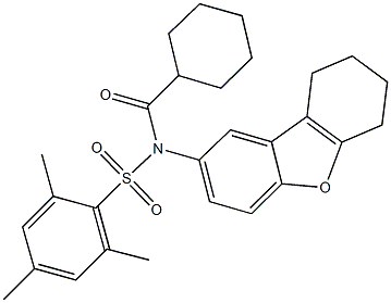 825611-01-6 N-(cyclohexylcarbonyl)-2,4,6-trimethyl-N-(6,7,8,9-tetrahydrodibenzo[b,d]furan-2-yl)benzenesulfonamide