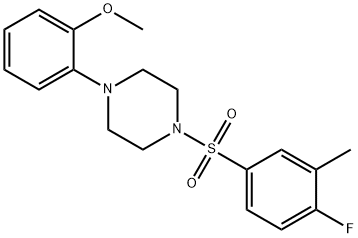 2-{4-[(4-fluoro-3-methylphenyl)sulfonyl]-1-piperazinyl}phenyl methyl ether Structure