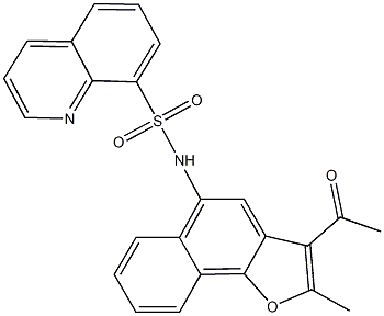 N-(3-acetyl-2-methylnaphtho[1,2-b]furan-5-yl)-8-quinolinesulfonamide Struktur