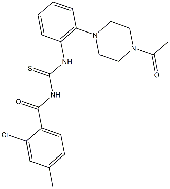 N-[2-(4-acetyl-1-piperazinyl)phenyl]-N'-(2-chloro-4-methylbenzoyl)thiourea Structure