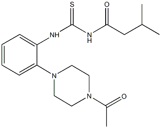 N-[2-(4-acetyl-1-piperazinyl)phenyl]-N'-(3-methylbutanoyl)thiourea Structure