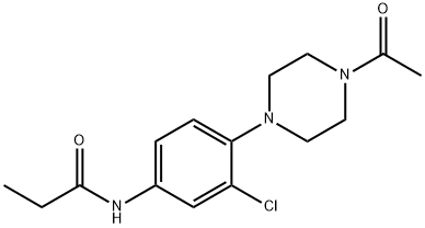 N-[4-(4-acetyl-1-piperazinyl)-3-chlorophenyl]propanamide Struktur