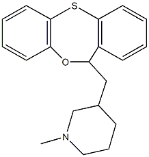 3-(11H-dibenzo[b,e][1,4]oxathiepin-11-ylmethyl)-1-methylpiperidine Struktur