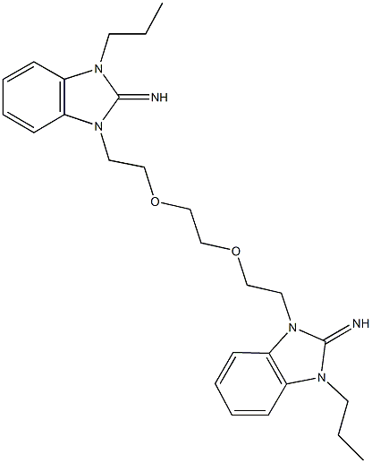 1-(2-{2-[2-(2-imino-3-propyl-2,3-dihydro-1H-benzimidazol-1-yl)ethoxy]ethoxy}ethyl)-3-propyl-1,3-dihydro-2H-benzimidazol-2-imine Structure