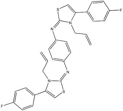 N-(3-allyl-4-(4-fluorophenyl)-1,3-thiazol-2(3H)-ylidene)-N-{4-[(3-allyl-4-(4-fluorophenyl)-1,3-thiazol-2(3H)-ylidene)amino]phenyl}amine Structure