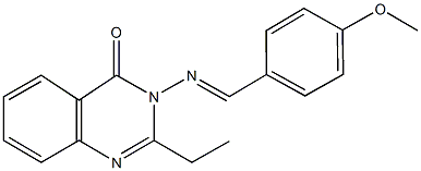 2-ethyl-3-[(4-methoxybenzylidene)amino]-4(3H)-quinazolinone 化学構造式