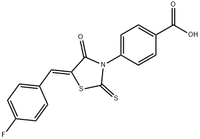4-[5-(4-fluorobenzylidene)-4-oxo-2-thioxo-1,3-thiazolidin-3-yl]benzoic acid Structure