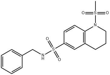 N-benzyl-1-(methylsulfonyl)-1,2,3,4-tetrahydro-6-quinolinesulfonamide Struktur