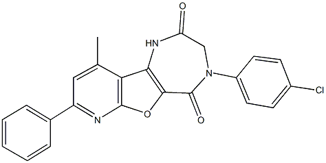4-(4-chlorophenyl)-10-methyl-8-phenyl-3,4-dihydro-1H-pyrido[3',2':4,5]furo[3,2-e][1,4]diazepine-2,5-dione Structure