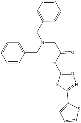 2-(dibenzylamino)-N-[5-(2-thienyl)-1,3,4-thiadiazol-2-yl]acetamide 结构式