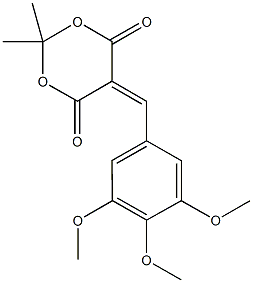 2,2-dimethyl-5-(3,4,5-trimethoxybenzylidene)-1,3-dioxane-4,6-dione 化学構造式