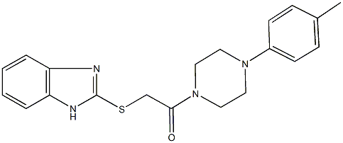 1H-benzimidazol-2-yl 2-[4-(4-methylphenyl)-1-piperazinyl]-2-oxoethyl sulfide 结构式