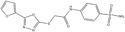 N-[4-(aminosulfonyl)phenyl]-2-{[5-(2-furyl)-1,3,4-oxadiazol-2-yl]sulfanyl}acetamide 结构式