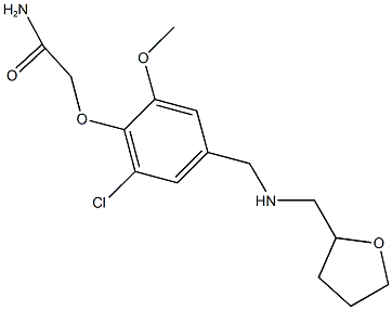 2-(2-chloro-6-methoxy-4-{[(tetrahydro-2-furanylmethyl)amino]methyl}phenoxy)acetamide 化学構造式
