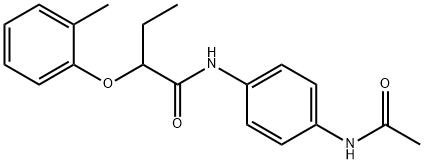 N-[4-(acetylamino)phenyl]-2-(2-methylphenoxy)butanamide Struktur