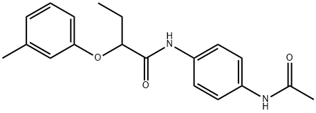 N-[4-(acetylamino)phenyl]-2-(3-methylphenoxy)butanamide Structure