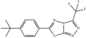 6-(4-tert-butylphenyl)-3-(trifluoromethyl)[1,2,4]triazolo[3,4-b][1,3,4]thiadiazole Struktur