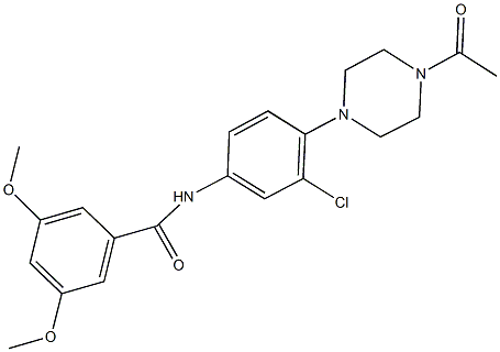 N-[4-(4-acetyl-1-piperazinyl)-3-chlorophenyl]-3,5-dimethoxybenzamide 结构式