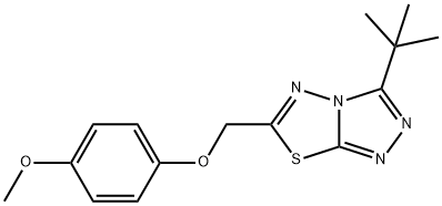 3-tert-butyl-6-[(4-methoxyphenoxy)methyl][1,2,4]triazolo[3,4-b][1,3,4]thiadiazole 化学構造式
