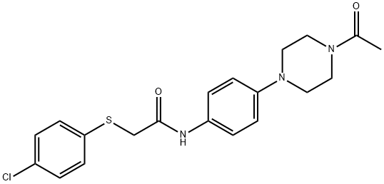 N-[4-(4-acetyl-1-piperazinyl)phenyl]-2-[(4-chlorophenyl)sulfanyl]acetamide Structure