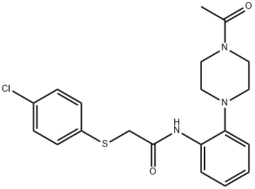 N-[2-(4-acetyl-1-piperazinyl)phenyl]-2-[(4-chlorophenyl)sulfanyl]acetamide Struktur