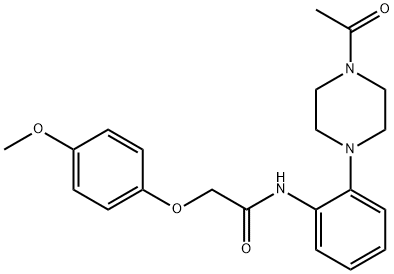 N-[2-(4-acetyl-1-piperazinyl)phenyl]-2-(4-methoxyphenoxy)acetamide Struktur