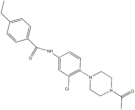 N-[4-(4-acetyl-1-piperazinyl)-3-chlorophenyl]-4-ethylbenzamide Structure