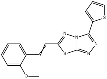 6-[2-(2-methoxyphenyl)vinyl]-3-(2-thienyl)[1,2,4]triazolo[3,4-b][1,3,4]thiadiazole Struktur