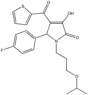 5-(4-fluorophenyl)-3-hydroxy-1-(3-isopropoxypropyl)-4-(2-thienylcarbonyl)-1,5-dihydro-2H-pyrrol-2-one Structure