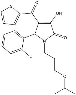 5-(2-fluorophenyl)-3-hydroxy-1-(3-isopropoxypropyl)-4-(2-thienylcarbonyl)-1,5-dihydro-2H-pyrrol-2-one|