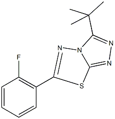 3-tert-butyl-6-(2-fluorophenyl)[1,2,4]triazolo[3,4-b][1,3,4]thiadiazole 化学構造式