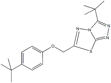 4-tert-butylphenyl (3-tert-butyl[1,2,4]triazolo[3,4-b][1,3,4]thiadiazol-6-yl)methyl ether 化学構造式