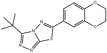 3-tert-butyl-6-(2,3-dihydro-1,4-benzodioxin-6-yl)[1,2,4]triazolo[3,4-b][1,3,4]thiadiazole Struktur