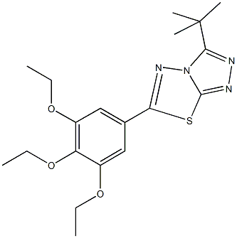 3-tert-butyl-6-(3,4,5-triethoxyphenyl)[1,2,4]triazolo[3,4-b][1,3,4]thiadiazole Struktur