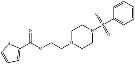2-[4-(phenylsulfonyl)-1-piperazinyl]ethyl 2-thiophenecarboxylate Structure