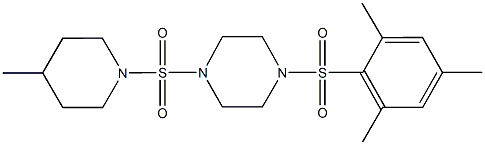 1-(mesitylsulfonyl)-4-[(4-methyl-1-piperidinyl)sulfonyl]piperazine|
