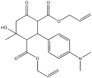 diallyl 2-[4-(dimethylamino)phenyl]-4-hydroxy-4-methyl-6-oxo-1,3-cyclohexanedicarboxylate Structure