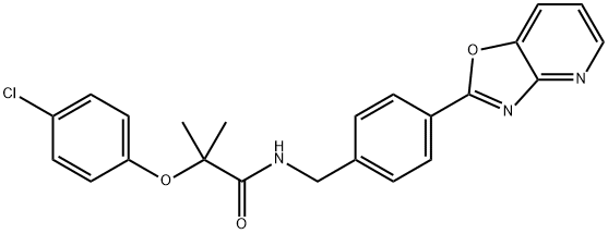 2-(4-chlorophenoxy)-2-methyl-N-(4-[1,3]oxazolo[4,5-b]pyridin-2-ylbenzyl)propanamide Struktur