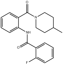 2-fluoro-N-{2-[(4-methyl-1-piperidinyl)carbonyl]phenyl}benzamide,880571-41-5,结构式