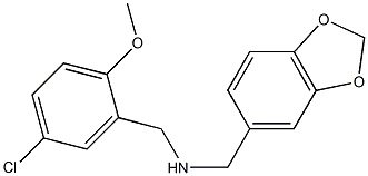 N-(1,3-benzodioxol-5-ylmethyl)-N-(5-chloro-2-methoxybenzyl)amine Struktur