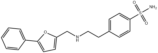 4-(2-{[(5-phenyl-2-furyl)methyl]amino}ethyl)benzenesulfonamide 结构式