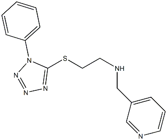 2-[(1-phenyl-1H-tetraazol-5-yl)sulfanyl]-N-(3-pyridinylmethyl)ethanamine Struktur