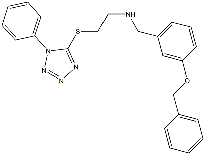 N-[3-(benzyloxy)benzyl]-N-{2-[(1-phenyl-1H-tetraazol-5-yl)sulfanyl]ethyl}amine Struktur
