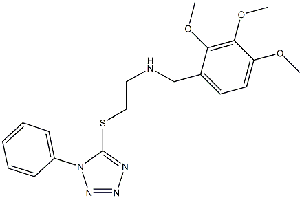 2-[(1-phenyl-1H-tetraazol-5-yl)sulfanyl]-N-(2,3,4-trimethoxybenzyl)ethanamine Struktur