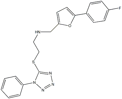 N-{[5-(4-fluorophenyl)-2-furyl]methyl}-N-{2-[(1-phenyl-1H-tetraazol-5-yl)sulfanyl]ethyl}amine,881451-79-2,结构式